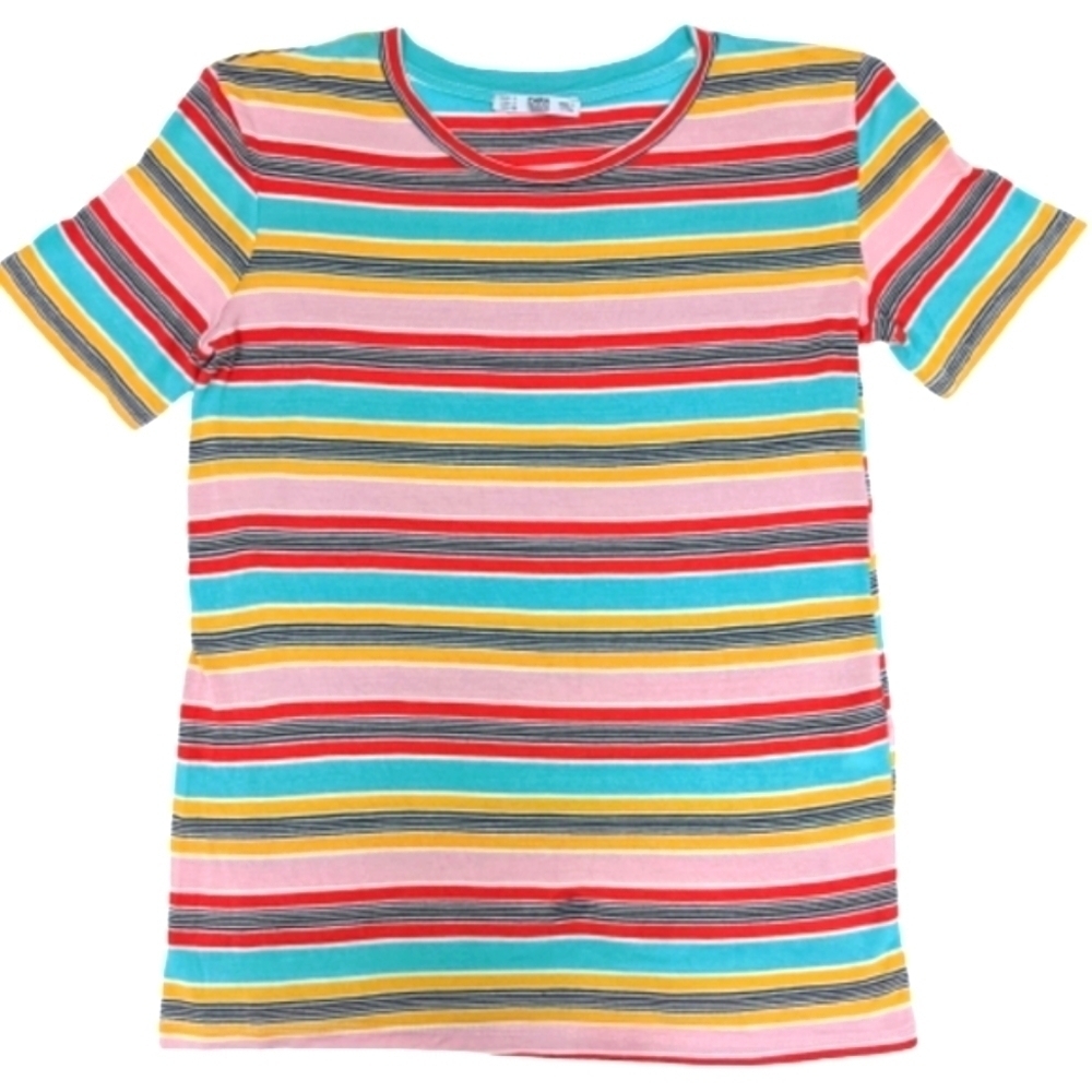 Zara women's multicolored striped tee size small